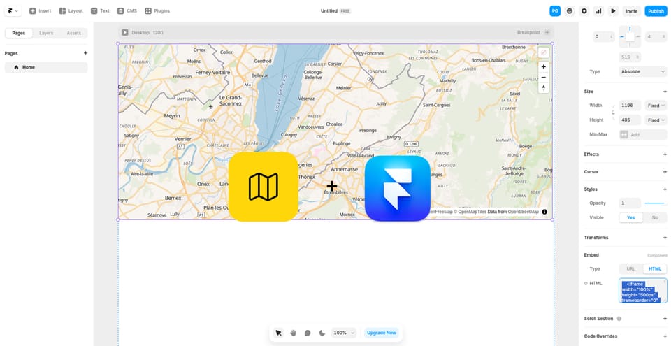 How to add a map to Framer
